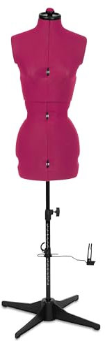 Schneiderpuppe Supa Fit Damen Gr. S (34-42), weiblicher Torso, Büste, verstellbare Drehregler, individuelle Anpassung an Hals, Taille, Brust, Hüfte (pink, S)