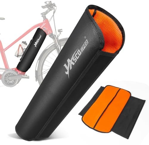 JASCOPRO Housse de Protection pour Batterie de vélo électrique, Couverture de Batterie de vélo pour Une circonférence de Cadre de 28-43cm, Compatible avec Le Porte-bidon, Amovible & Lavable