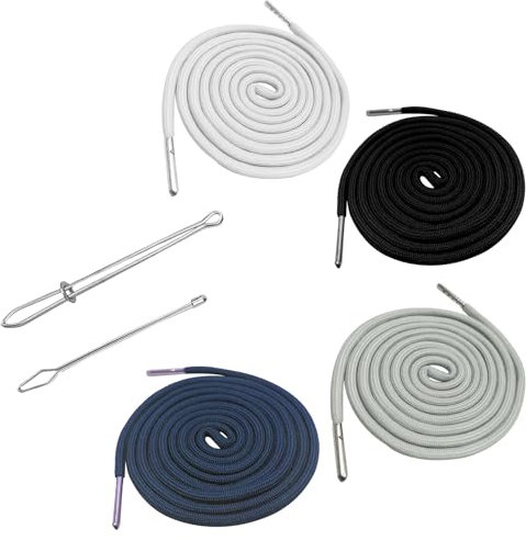 Ceinture pour pantalon de jogging, 4 + 2 pièces de 140 cm cordon de serrage avec 2 rubans de fil, housses de rechange pour ceinture de pantalon, sweats à capuche, sweat-shirts, bande universelle en