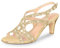 PIZZ ANNU Womens Sandals Sparkly Rhinestones Strappy Kitten Heels Ladies Wedding Shoes for Women Bride Slingback Summer Prom Party Gold Size 8