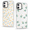 Phoona 2 packs Phone Case for iPhone 12 mini 5,4'', Flower Pattern with Cute Clear Transparent Aesthetics Design Cover, Soft Shockproof Protective Bumper Slim Funda for Women Girls, 04