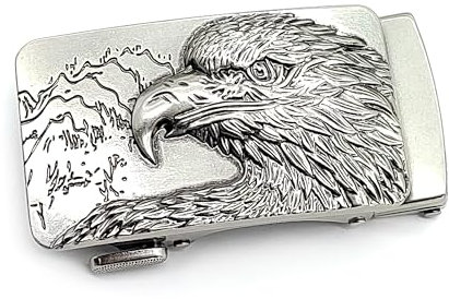 CHENNAN Gürtelschnalle Herren Gürtelschnalle mit Adlerkopf Vintage Legierung Automatische Schnalle Zum Befestigen von Gürteln, Businesshosen, Innendurchmesser 35mm (A)