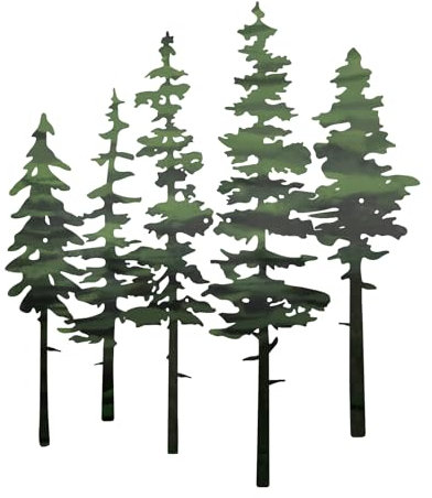 ESTART Metallkiefernmauer-Wanddekoration, Metallbaumwanddekor, Hüttendekoration, Baumdekoration, Natur rustikale Wanddekoration für Zuhause, Büro, Bauernhaus, drinnen und draußen (Grün)