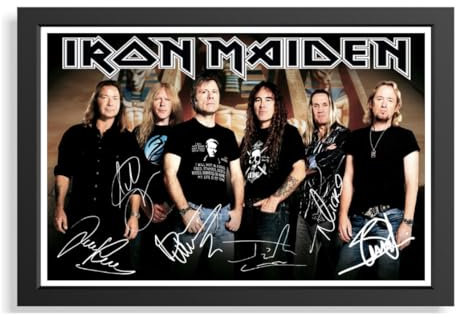 (214) Iron Maiden Music Legends Signed Framed Autograph Signature A4 (21 X 297 CM) Art Work Wall Art Display (REPRINT) #####