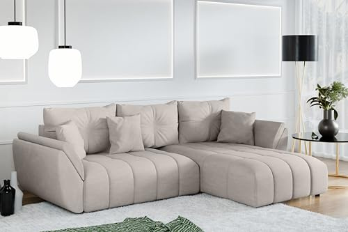 AXLIVING Ecksofa mit Schlaffunktion Antalya L Sofa Beige 280 cm