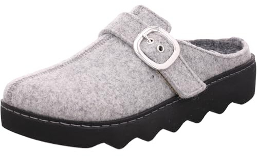 Rohde Damen Pantoffel Softfilz Hausschuh mit Plateau und Schnalle Foggia-D 6117