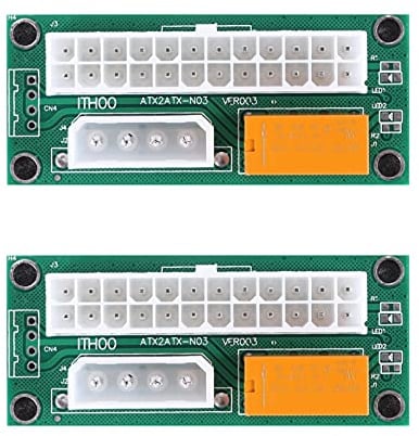 Remingtape 2 Pack Dual PSU Multiple Power Netzteil Adapter, Add2Psu ATX 24 Pin zu 4Pin Anschluss für BTC Miner