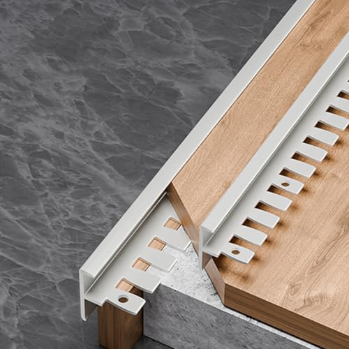 Coayuou Laminate Floor Edging Strip F-Shape Aluminium Trim For Stair Edge Nosing 5-18mm Floor Trim Strip Bendable Stair Edging Profile 90cm*3pcs Tile & Wood Floor Transitions(Silver,12mm)
