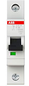 ABB Protecta Plus S201M-C32 Miniature Circuit Breaker • 1 Pole • 32A • Type C • 253V AC • 10kA Breaking Capacity • DIN Rail MCB • System Pro M Compact S200M • Circuit Protection • 2CDS271001R0324