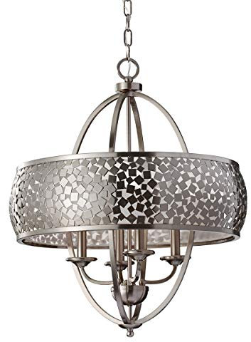 Kronleuchter Hängelampe Deckenleuchte Stahl Glas Edelstahl D 61 cm Luster