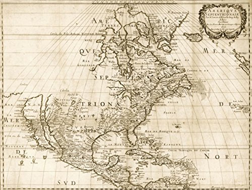 Wee Blue Coo Prints TRAVEL MAP North America AMÉRIQUE Historical 1650 New FINE Art Print Poster Picture 30x40 CMS Reise Karte Nordamerika HISTORISCH Kunstdruck Bild