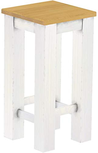 Barhocker Rio Classico Eiche hell Weiss Pinie Massivholz Hochbank Konsolentisch Holzbank - Größe und Farbe wählbar Brasilmöbel