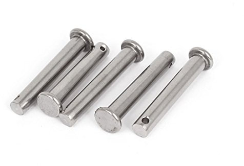 sourcing map 5pcs Goupilles à épaulement M8 x 50mm Cheville Tête Plate Acier Inoxydable Rond Axes De Chape