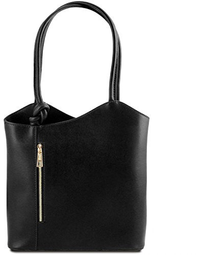 Tuscany Leather. Patty - Schultertasche aus Saffiano Leder - TL141455 (SCHWARZ)