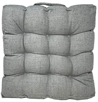 Lancashire Textile Natural Wool Grey Armchair Booster Cushion Seat Rise Support with 13 Cm Thick Lift - Hollowfibre Filled Seat Cushion - Comfort Using on Dining Chairs, Car seats and Arm Chairs