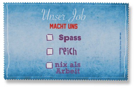 Rannenberg Netbooktuch aus Microfaser Laptoptuch Under Job macht uns Spass / reich / nix als Arbeit