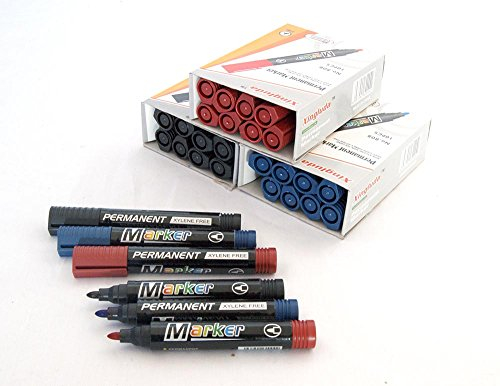 Sinoba 10er Pack Permanentmarker Textmarker Marker Stift wasserfest versch. Farben (Gemischt)