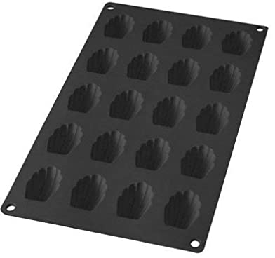 Lékué GOURMET MINI, Mini Muschelform, schwarz, Silikon, 20 Mulden, 1 Stück