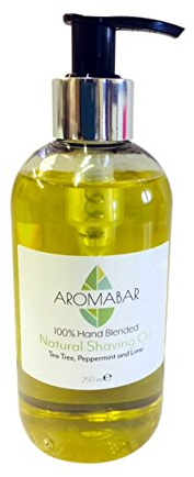 Natural Shaving Oil Tea Tree Peppermint & Lime 250ml 100% Pure with Pump Dispenser Included Use as a Pre Shave Oil or Post Shave Moisturiser