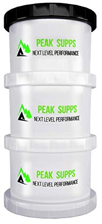 Peak Supps Power Tower - 3 x 180ml Air Tight Compartments | Container | Pillbox | Tablet Holder