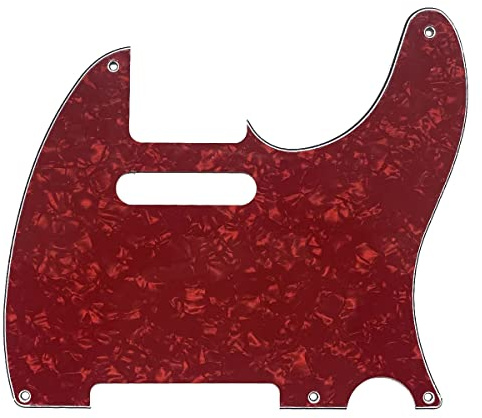 Kaish American Vintage 5-Loch-Tele-Pickguard TL Gitarren-Schlagbrettschutz/Kratzschutz für Tele/Telecaster, Farbe: Rotes Perlmutt