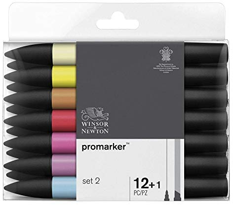 Letraset PMT2 Set de 12 Marqueurs + 1 Blender Couleurs Assortis