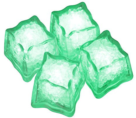 LED-Highlights 9er Set Deko Led Eiswürfel beleuchtet Blinkend Leuchtend Grün Mehrweg - Batterie Wechselbar Led Leucht Eiswürfel LED Ice Cubes