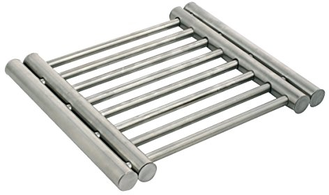 5 five simply smart Salvamanteles Extensible, Metal, Acero Inoxidable, 20 Centimeters cm
