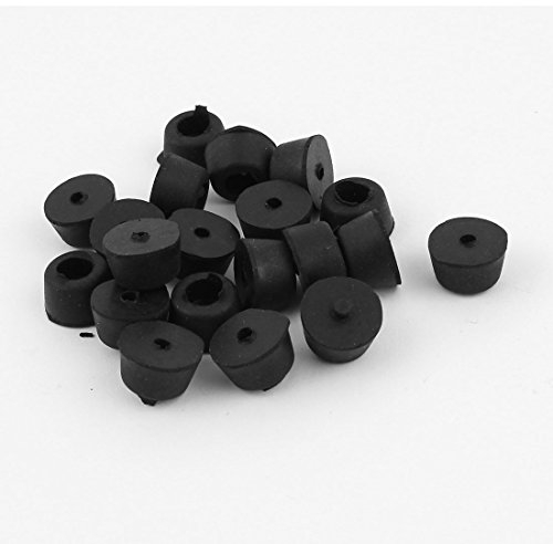 sourcing map 20pcs Universal Tapered Black Rubber Feet Bumper Pad Washer 9mm x 14mm