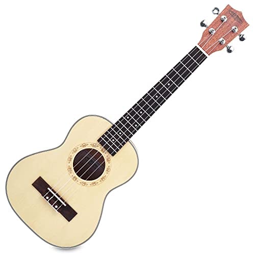 Classic Cantabile UT-260 S Tenorukulele (Fichtendecke massiv, edle Verarbeitung, leichtgängige Gitarrenmechanik, Hawaii-Feeling, inkl. Gigbag) natur