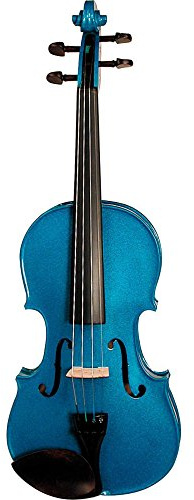 Stentor Harlequin Violin Outfit 1/2 Size, Violin for Intermediates with P&H Fibreglass Bow, Lightweight Case, Colourful String Instrument 1401EBU, Marine Blue