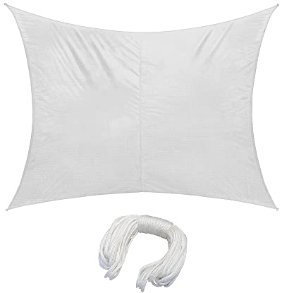 jarolift Sonnensegel Rechteck, Atmungsaktiv, Sonnenschutz Sichtschutz für Terrasse Garten Balkon, HDPE-Gewebe, 400 x 300 cm, Cremeweiß