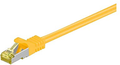 goobay 91620 RJ45 Patch Cable CAT 6A S/FTP (PiMF) with CAT 7 Raw Cable / 500 MHz Network Cable/Internet Cable RJ 45 Connector/LAN Cable/Yellow 5 m