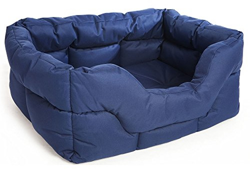P & L Superior Pet Beds Heavy Duty Rectangular Waterproof Softee Bed, Large, 75 x 60 x 27 cm, Blue