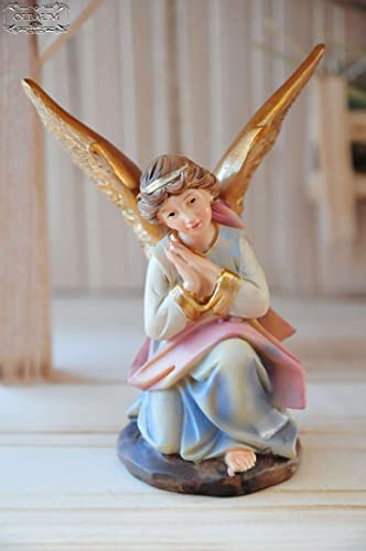 Hochwertige Premium Krippenfiguren 12 -TLG. Set, mit feiner Mimik, handbemalt je max. 7 cm groß - Premium Figuren für große Holz Weihnachtskrippe Zubehör, BTV Design XXL Maria Josef Jesus Weihnachtsg