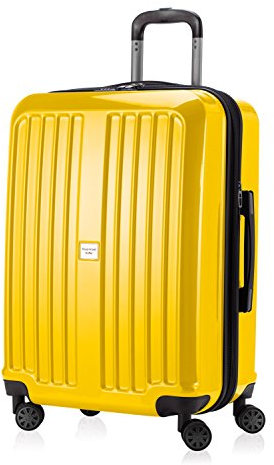 HAUPTSTADTKOFFER - X-Berg - Hand Luggage On-Board Suitcase Cabin Bag Hardside Spinner Trolley 4 Wheel, TSA, 65 cm, 90 liter, Yellow glossy
