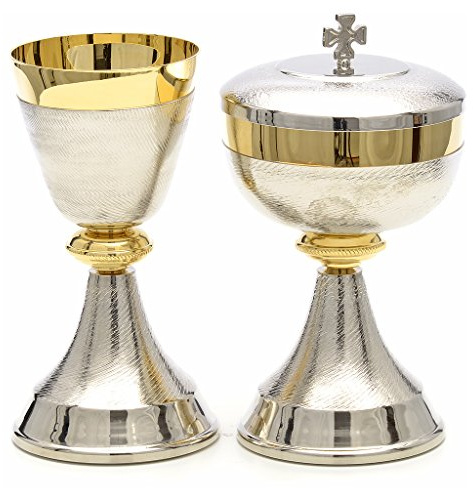 Holyart Calici Pissidi Patene metallo: Calice e pisside doppia finitura bicolore, Calice