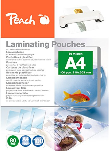 Peach PP580-50 Laminierfolien, DIN A4, 80 mikron, 5x 100 Stück - Jumbopack zum Spartarif