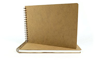 Seawhite - A4 Landscape 50 Sheets White Cartridge Sketching Paper - Acid Free - 160 gsm Ring Bound Art Craft Sketch Drawing Book - Suitable for Pencils, Pens and Light Washes