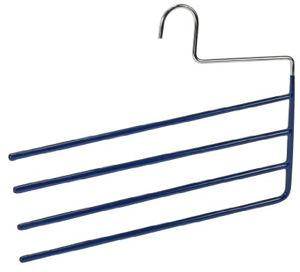 WENKO Hosenbügel Baggy 4 - für 4 Hosen, rutschhemmend beschichtet, verchromtes Metall, 33 x 26 x 0.6 cm, Silber glänzend