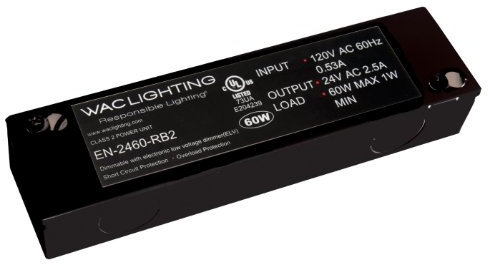 WAC Lighting EN-24100-RB2 120V Input 24V Output 100W Remote Enclosed Electronic Transformer, Black