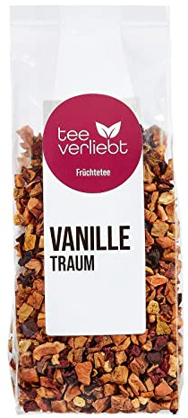 teeverliebt - Loser Früchtetee Vanille Traum 200 g I Früchtetee lose I leckere Komposition der Tee-Mischung mit Vanille Orange Hagebutte Hibiskus I hochwertiger Tee lose 200g