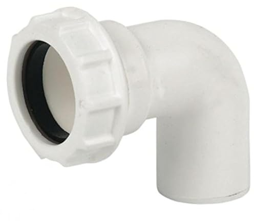 FLOPLAST 32mm White Compression Waste 90' Conversion Bend