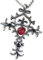 Orion Creations TV inspiriert Vampire Dairies Kreuz AnhŠnger Halskette mit rotem Kristall