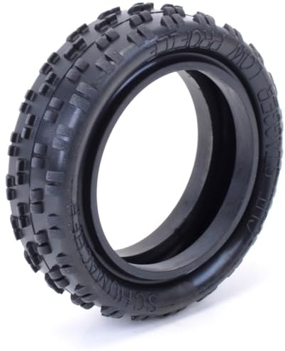 Schumacher Low Profile Cut Stagger Rib Tyre (Slim Front/Silver/Pair) - U6775
