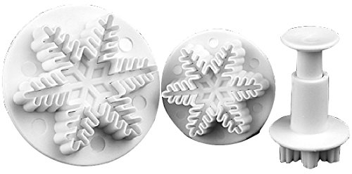 New 3Pcs/Set Snowflake Fondant Cake Decorating Plunger Sugarcraft Cutter Mold Tools Bakeware Tools