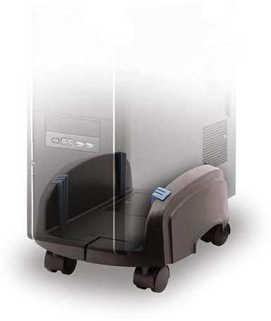 Techmade Supporto PC fisso con Rotelle, stand per CPU regolabile per computer fissi, supporto universale per PC Tower - colore nero