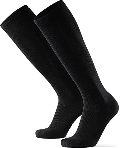 DANISH ENDURANCE Bio-Baumwolle Kompressionsstrümpfe, 14-18 mmHg, Unisex, für Damen & Herren, 1 oder 3 Paar (Schwarz, 35-38)