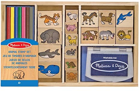Melissa & Doug Tierstempelset | Kreatives | Holzspielzeug | Stempelsets und -schablonen für Kinder | 4+ | Geschenk für Jungen oder Mädchen