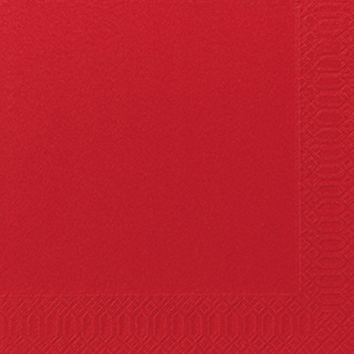 Duni Dinner-Servietten 3lagig Tissue Uni rot, 40 x 40 cm, 250 Stück